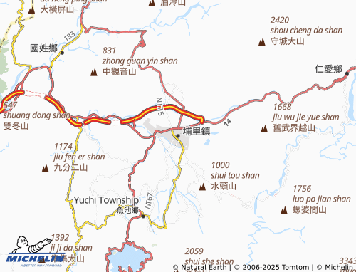 MICHELIN Puli Township map - ViaMichelin