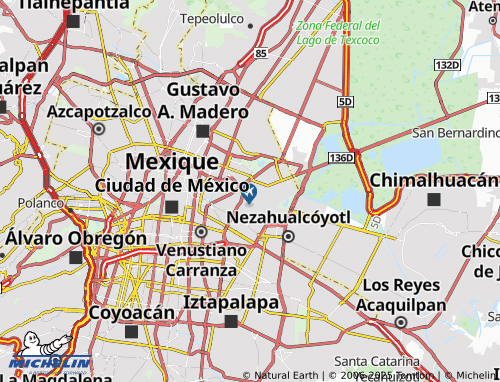 MICHELIN Pensador Mexicano map - ViaMichelin