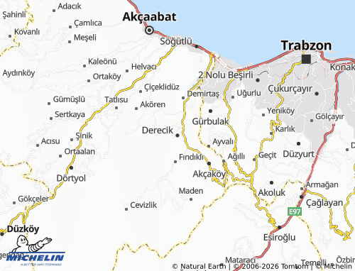Mappa MICHELIN Derecik - ViaMichelin