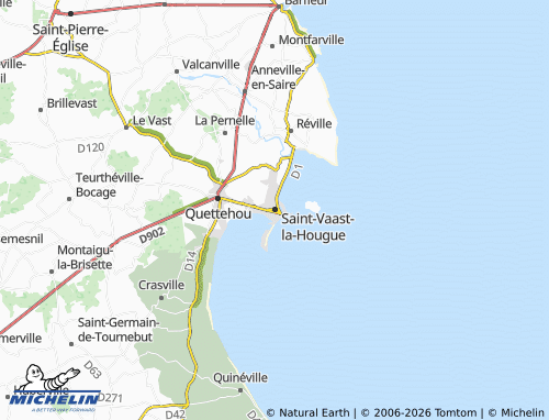 MICHELIN Saint-Vaast-la-Hougue map - ViaMichelin