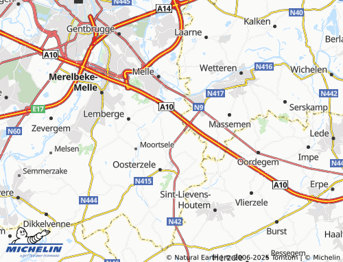 MICHELIN Gijzenzele map - ViaMichelin