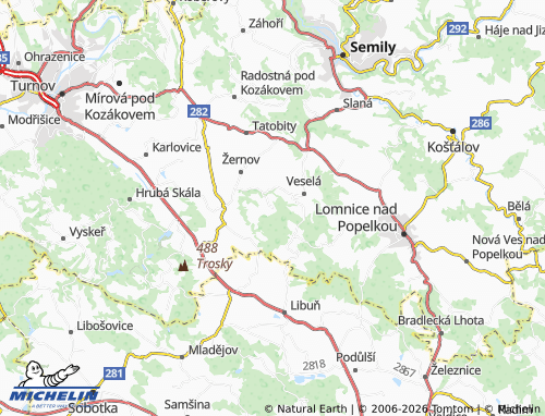 MICHELIN Křečovice 2. Díl map - ViaMichelin