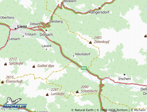 Mappa MICHELIN Nikolsdorf - ViaMichelin
