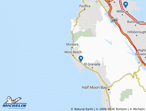 Mappa MICHELIN Moss Beach - ViaMichelin