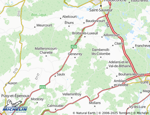 MICHELIN Genevrey map - ViaMichelin
