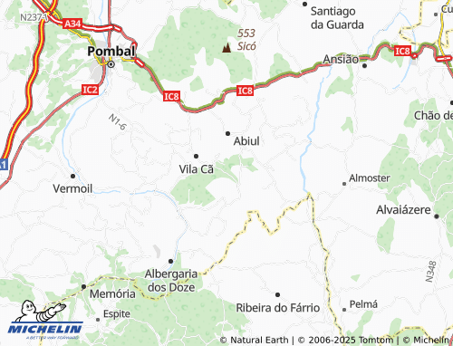 MICHELIN Vale Bom map - ViaMichelin
