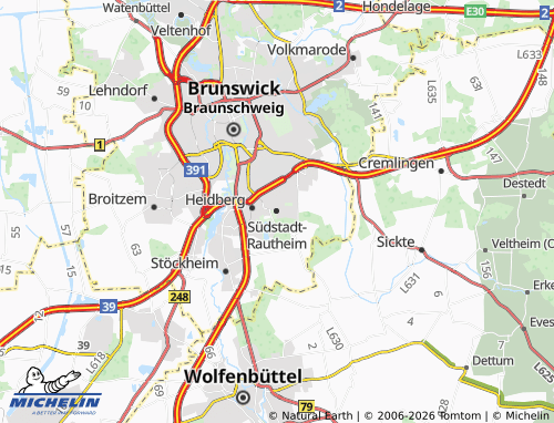 MICHELIN Südstadt-Rautheim map - ViaMichelin