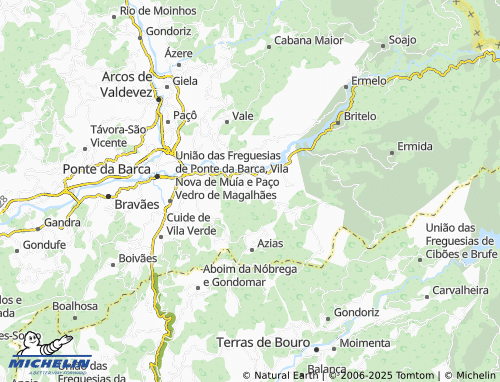 MICHELIN União das Freguesias de Touvedo (São Lourenço e Salvador) map - ViaMichelin
