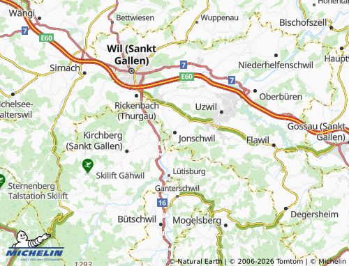 MICHELIN-Landkarte Jonschwil - ViaMichelin