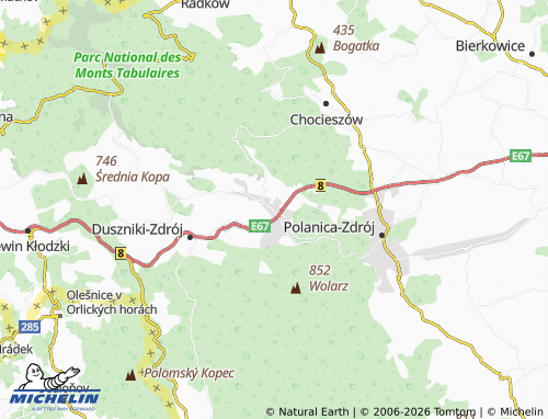 Mapa MICHELIN Szczytna - ViaMichelin