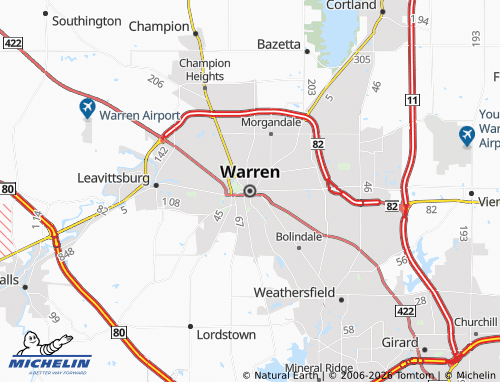 Carte MICHELIN Warren - ViaMichelin
