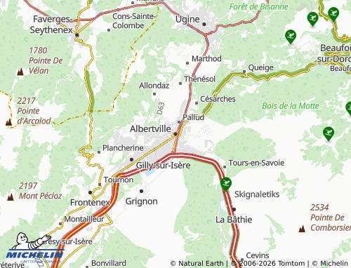 Carte MICHELIN Albertville - ViaMichelin