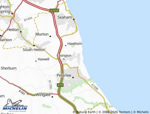Carte MICHELIN Easington Colliery - ViaMichelin