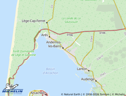 MICHELIN Andernos-Les-Bains map - ViaMichelin