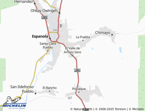 MICHELIN El Valle de Arroyo Seco map - ViaMichelin