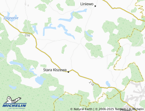 MICHELIN Wilcze Błota Kościerskie map - ViaMichelin