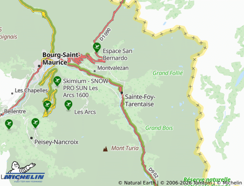 Mappa MICHELIN Sainte-Foy-Tarentaise - ViaMichelin