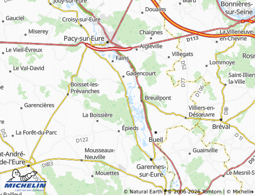 Mapa MICHELIN Merey - ViaMichelin
