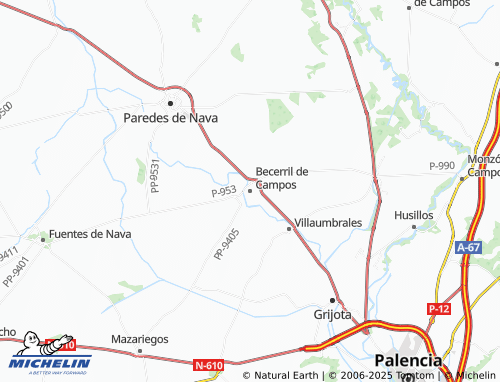 Carte MICHELIN Becerril de Campos - ViaMichelin