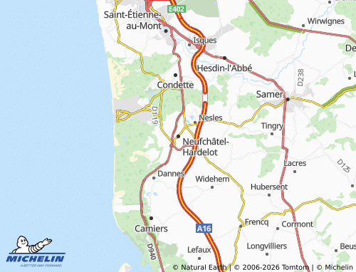 MICHELIN-Landkarte Neufchâtel-Hardelot - ViaMichelin