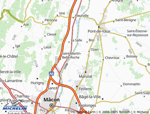 MICHELIN Asnières-sur-Saône map - ViaMichelin
