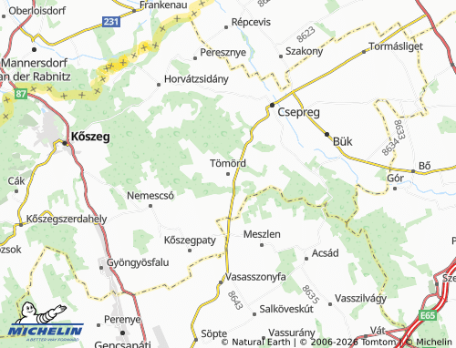 Mapa MICHELIN Tömörd - ViaMichelin