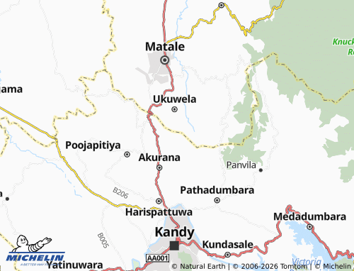 MICHELIN Malgamandeniya map - ViaMichelin
