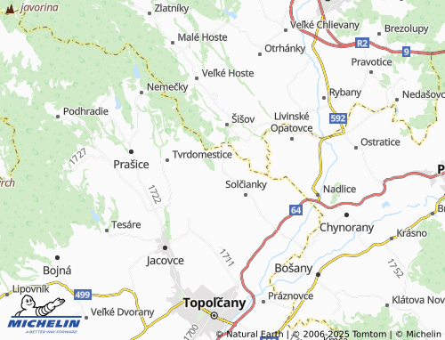 MICHELIN Norovce map - ViaMichelin