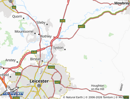 Carte MICHELIN Syston - ViaMichelin
