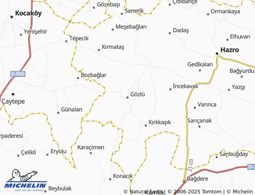 MICHELIN Gözlü map - ViaMichelin