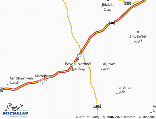 MICHELIN-Landkarte Bayda' Natheel - ViaMichelin