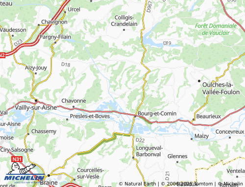 Carte MICHELIN Moussy-Verneuil - ViaMichelin