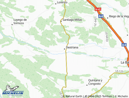Mapa MICHELIN Destriana - ViaMichelin