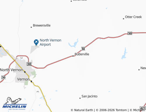Carte MICHELIN Butlerville - ViaMichelin