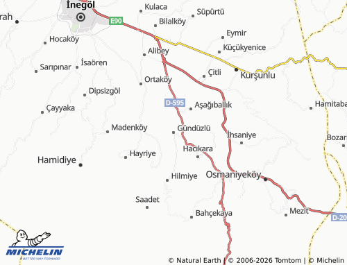 MICHELIN Gündüzlü map - ViaMichelin