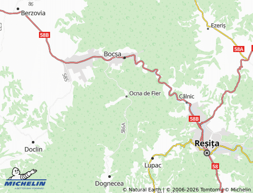 MICHELIN Ocna de Fier map - ViaMichelin