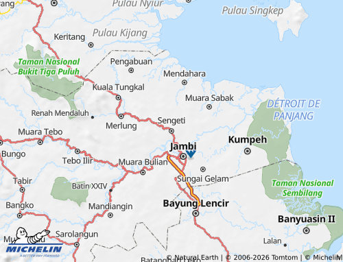 MICHELIN Muaro Jambi map - ViaMichelin