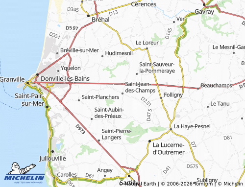 MICHELIN Saint-Jean-des-Champs map - ViaMichelin