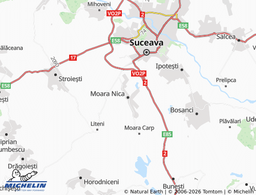 MICHELIN Moara Nica map - ViaMichelin