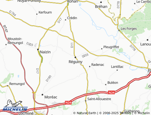 MICHELIN Réguiny map - ViaMichelin