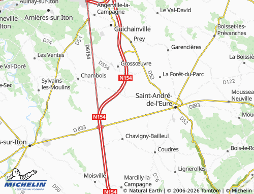 MICHELIN Jumelles map - ViaMichelin