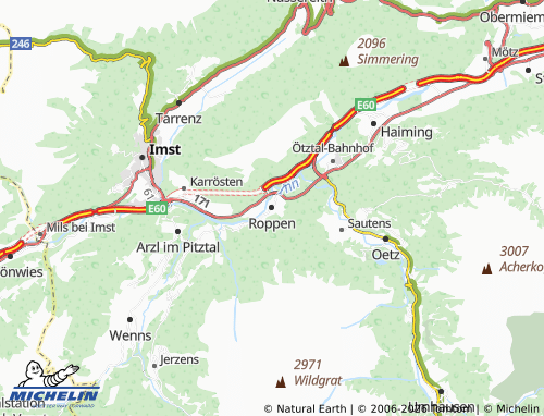 MICHELIN-Landkarte Roppen - ViaMichelin