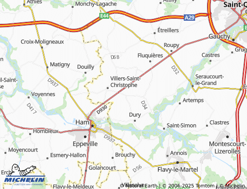 MICHELIN Aubigny-aux-Kaisnes map - ViaMichelin