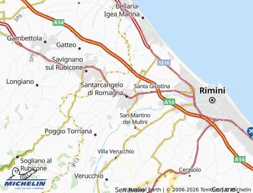MICHELIN-Landkarte Santarcangelo di Romagna - ViaMichelin