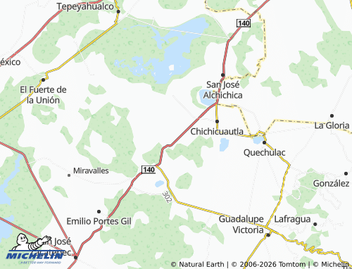 MICHELIN Techachalco map - ViaMichelin