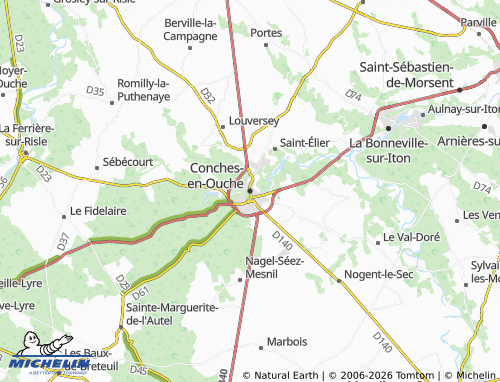 MICHELIN Conches-en-Ouche map - ViaMichelin
