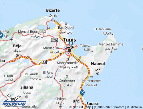Mapa MICHELIN Bin Arous - ViaMichelin