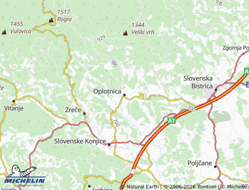 Mapa MICHELIN Oplotnica - ViaMichelin