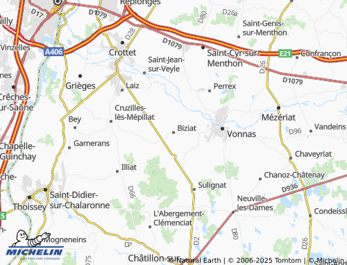 MICHELIN Biziat map - ViaMichelin