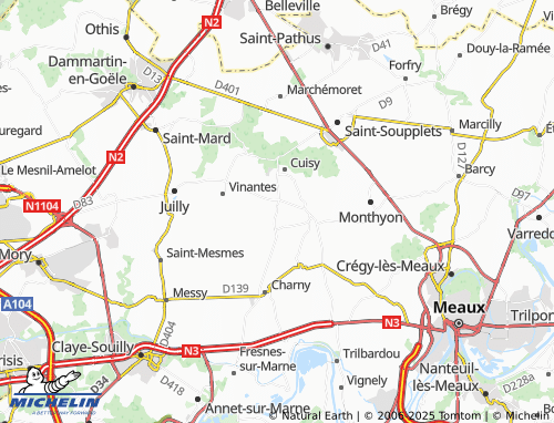 Kaart MICHELIN Le Plessis-aux-Bois - ViaMichelin